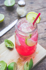 Red Lime Soda Soda beverage A mixture of Red nectar, salt, lemon and soda mixed together to refresh...