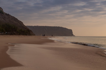 Sunset at cabo ledo beach. Angola.