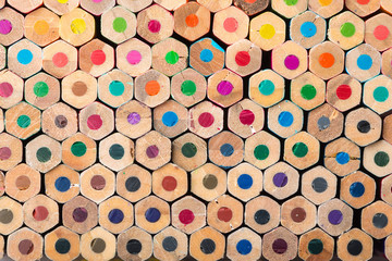 Composition wooden colour pencils background
