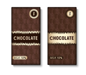 Set of chocolate bar package