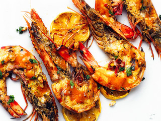 rustic piri-piri grilled prawn