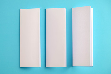 template fold white paper on blue background