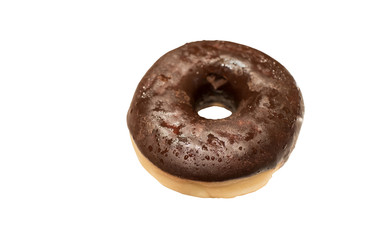 Fototapeta na wymiar Chocolate doughnut isolated on white