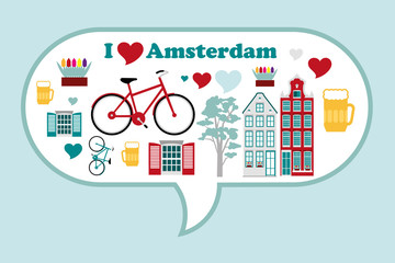 I love Amsterdam - obrazy, fototapety, plakaty