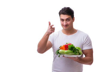 Man in healthy eating concept