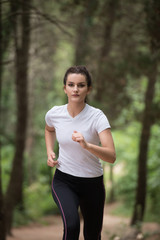 Healthy Fitness Woman Jogging Outdoors