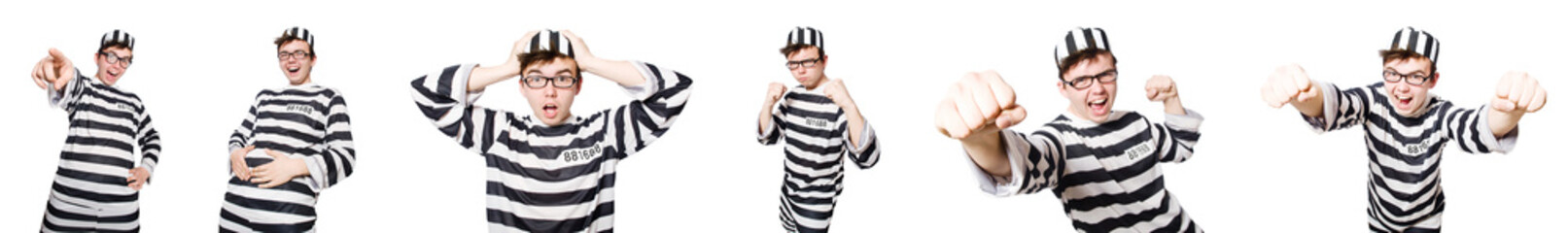 Funny prison inmate in concept