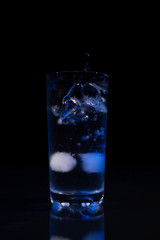 Glass of water with ice