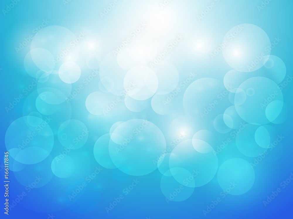 Poster abstract blue bokeh and blurred background