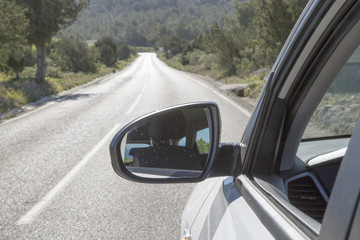 Wing Mirror on Open Road; Ibiza