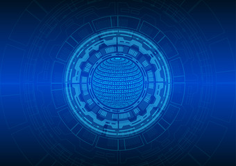 Obraz premium Abstract Blue circle and technology background; technology concept