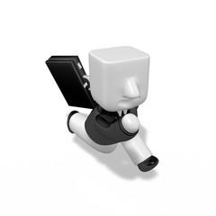 3d running business man hurriedly