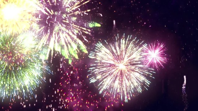 Fireworks Beautiful Display - 30 sec. 4K video animation
