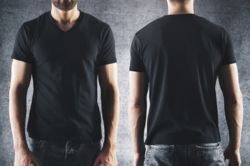 Male in empty black t-shirt