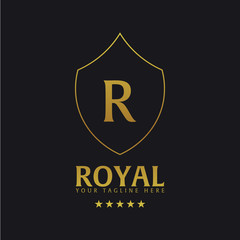 Royal Hotel Logo and Emblem. Vector logo illustration.