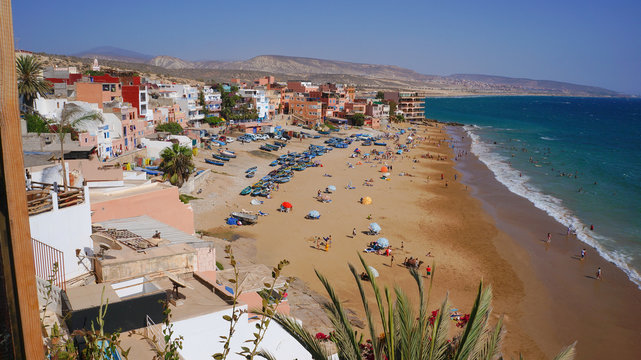 SUFERS BEACH IN TAGHAZOUT, MOROCCO