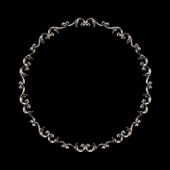 Gold, silver decoration element, wall concept stucco, interior architecture pattern. 3d illustration, 3d rendering.