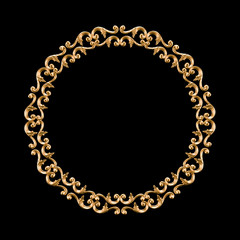 Gold, silver decoration element, wall concept stucco, interior architecture pattern. 3d illustration, 3d rendering.