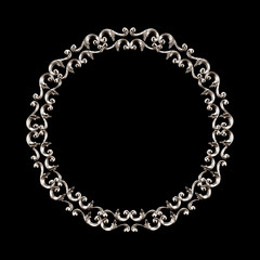 Gold, silver decoration element, wall concept stucco, interior architecture pattern. 3d illustration, 3d rendering.