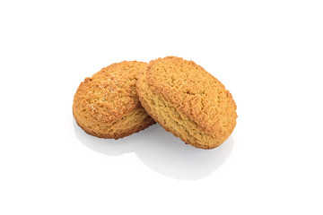 Sweet homemade cookies isolated on white background.