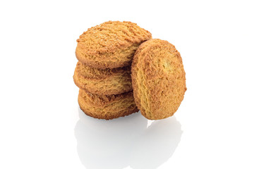 Sweet homemade cookies isolated on white background.