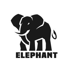 Elephant. Monochrome logo. - 166123034