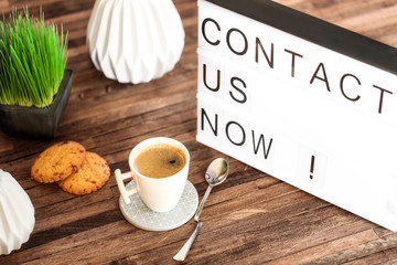 light box message : contact us now !