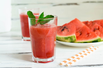 Watermelon juice  simple to make with a blender. Refreshingly sweet and hydrating  perfect for a hot summer day