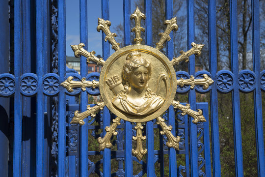 Gold Bust Djurgarden Island Park Gate, Stockholm