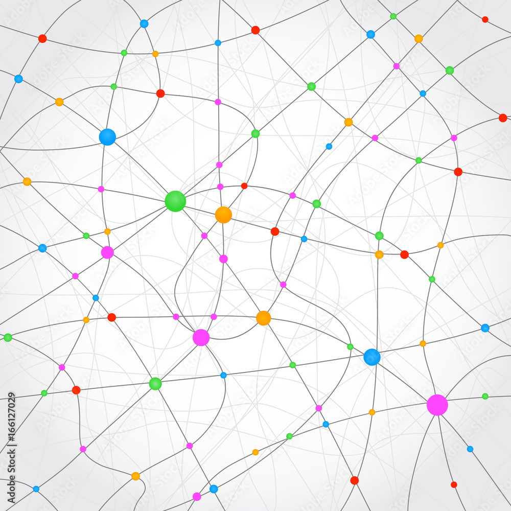 Poster Neuron web background - stock vector
