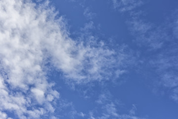 Clouds in the blue sky.