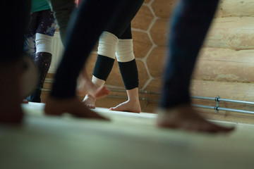 dancers foots, legs, on floor