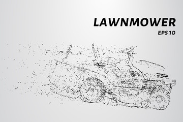 Fototapeta na wymiar A lawn mower consists of dots and circles. Mower wind blown particles. Vector illustration.