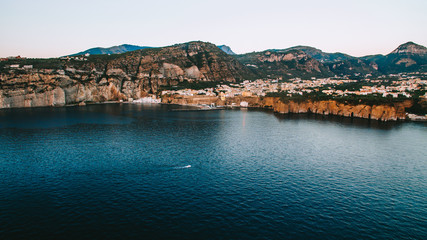 The coastline of Italy is from the air