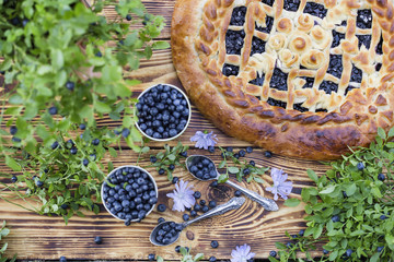 yeast cake with blueberries