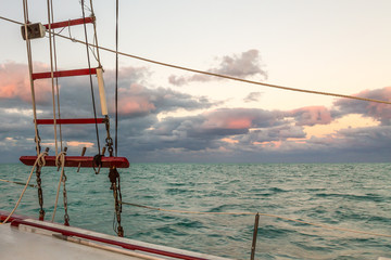 Sailing in the Keys Waiting for Sunset.  Exposure done while in a Sailing Boat in the Keys, USA.