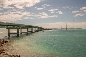 Obraz premium Bridge in the Keys. Exposure done in this beautiful island of the Keys, USA.