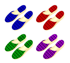 Set of slippers. Vector illustration.