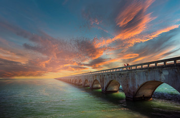 Fototapeta na wymiar seven Miles Bridge, Florida Keys