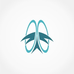 abstract plane travel logo