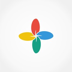 Fototapeta na wymiar abstract star flower colorful logo