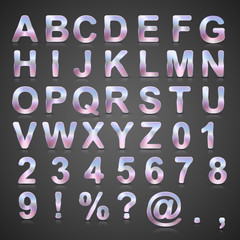 Vector Metallic Alphabet Set.