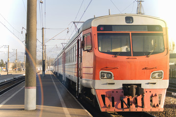 Old passenger train, red