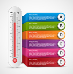 Infographics thermometer design template. Vector illustration.