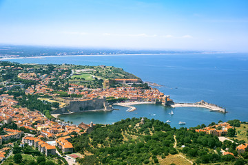 View Of Collioure, Languedoc-Roussillon, France, French Catalan Coast