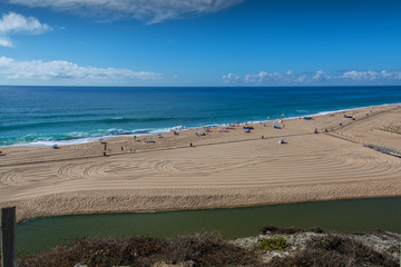 Foz do Sizandro beach in Silveira, Portugal.