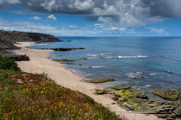 Fototapeta na wymiar Frades beach in Peniche, Portugal.