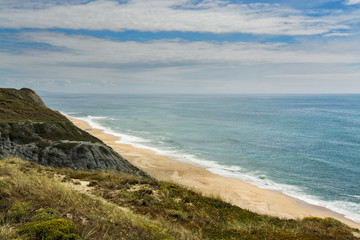Fototapeta na wymiar Pedra do Ouro beach in Sao Pedro de Moel, Portugal.