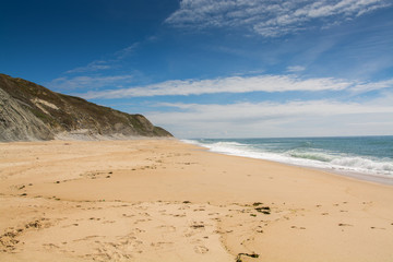 Pedra do Ouro beach in Sao Pedro de Moel, Portugal.