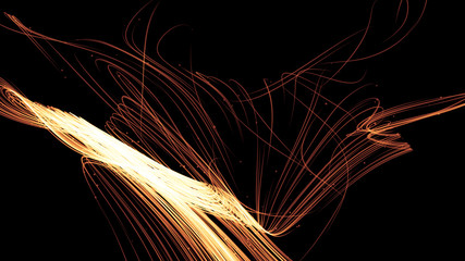 Light glow abstract effect black background. 3d illustration, 3d rendering.